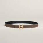 H Infini belt buckle & Reversible leather strap 24 mm - Image 2